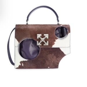 Off-White Calf Hair Top Handle Bag